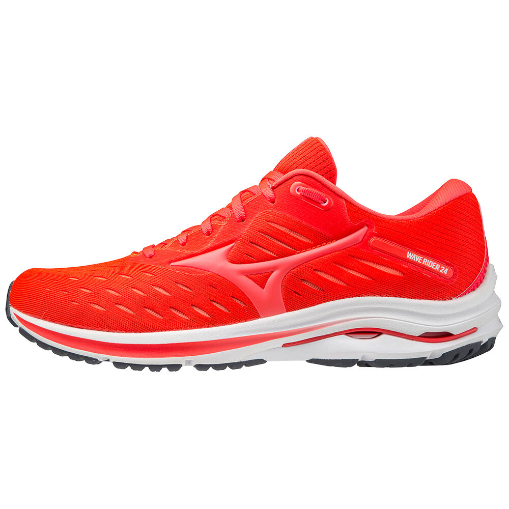 Mens Mizuno Wave Rider 24 Running Shoes Red/Coral Philippines (ZYXKFR127)